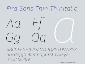 Fira Sans Thin Italic Version 004.203图片样张