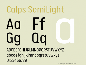 Calps SemiLight Version 1.000图片样张