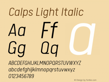 Calps Light Italic Version 1.000图片样张