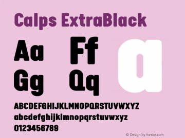 Calps ExtraBlack Version 1.000 Font Sample