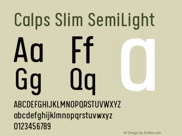 Calps Slim SemiLight Version 1.000 Font Sample