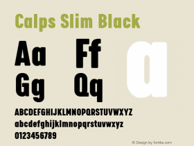 Calps Slim Black Version 1.000 Font Sample