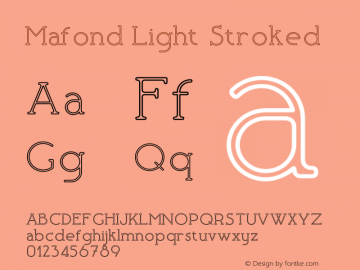 Mafond-LightStroked Version 1.000;PS 001.000;hotconv 1.0.88;makeotf.lib2.5.64775 Font Sample
