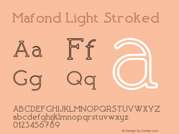 Mafond-LightStroked Version 1.000 Font Sample