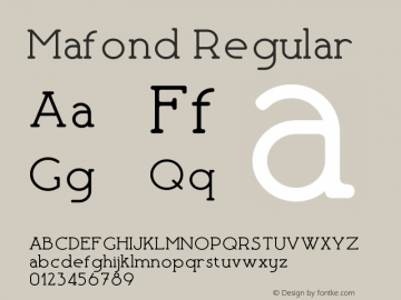 Mafond-Regular Version 1.000;PS 001.000;hotconv 1.0.88;makeotf.lib2.5.64775 Font Sample