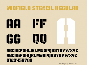 Midfield Stencil Regular Version 1.001 Font Sample