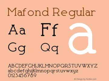 Mafond-Regular Version 1.000 Font Sample