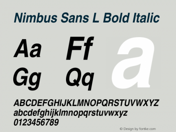 Nimbus Sans L Bold Italic Version 1.500;PS 1.05;Core 1.0.38图片样张