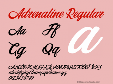 Adrenaline Regular Version 1.000;PS 001.000;hotconv 1.0.88;makeotf.lib2.5.64775图片样张