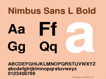 Nimbus Sans L Bold Version 1.06图片样张