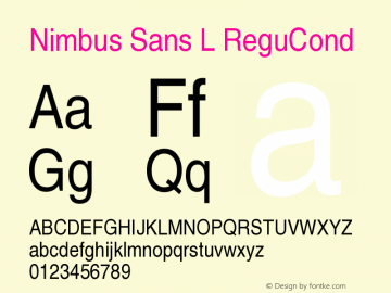 Nimbus Sans L ReguCond Version 1.06图片样张