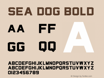 Sea Dog Bold Version 1.002;Fontself Maker 2.1.2图片样张