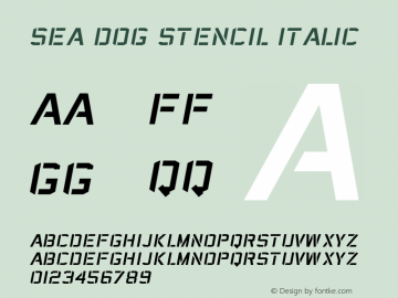Sea Dog Stencil Italic Regular Version 1.002;Fontself Maker 2.1.2图片样张