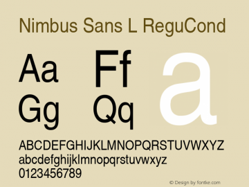 Nimbus Sans L ReguCond Version 1.06图片样张