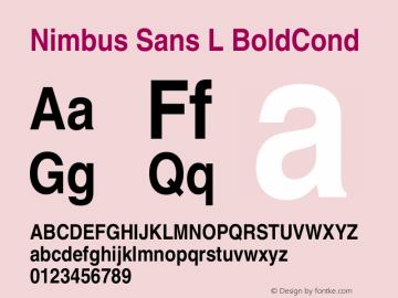 Nimbus Sans L BoldCond Version 1.06 Font Sample