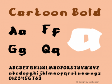 Cartoon Bold Version 1.00;March 1, 2018;FontCreator 11.5.0.2421 64-bit图片样张