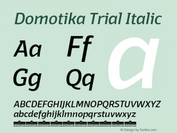Domotika Trial Italic Version 1.000图片样张