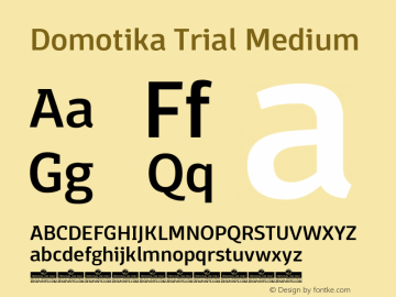 Domotika Trial Medium Version 1.000 Font Sample