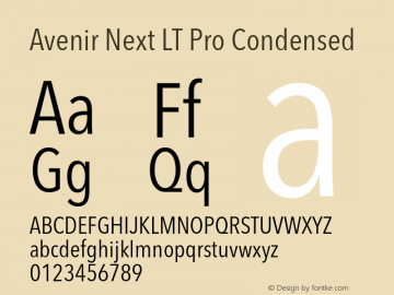 AvenirNextPro-Condensed Version 1.100;PS 001.001;hotconv 1.0.38图片样张