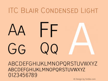 ITC Blair Condensed Light Version 1.81图片样张