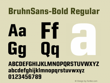Bruhn Sans Bold Version 1.00 Font Sample