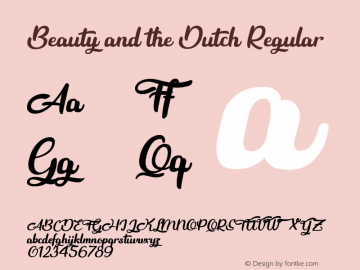 Beauty and the Dutch Version 1.000 Font Sample