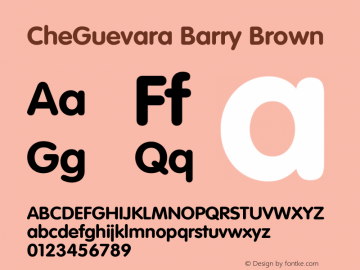 CheGuevara Barry Brown Version 1.000 Font Sample