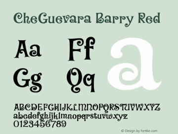 CheGuevara Barry Red Version 1.000 Font Sample