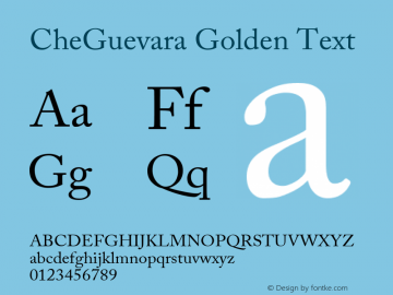 CheGuevara Golden Text Version 2.092 Font Sample