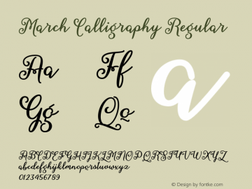 MarchCalligraphy Version 1.000;PS 001.001;hotconv 1.0.56图片样张