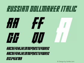 Russian Dollmaker Italic Version 1.00 March 6, 2018, initial release Font Sample