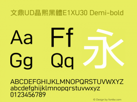 文鼎UD晶熙黑體E1XU30_D Version 1.00 Font Sample