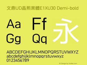 文鼎UD晶熙黑體E1XU30_D Version 1.00图片样张