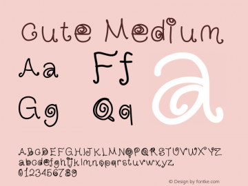 Cute Medium Version 001.000 Font Sample