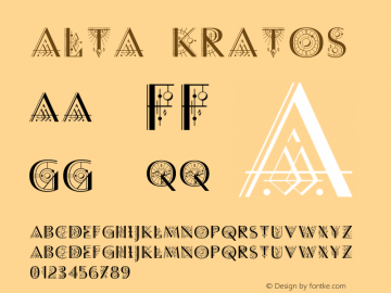 Alta Kratos Version 001.001 Font Sample