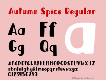 Autumn Spice Regular Version 1.000 Font Sample