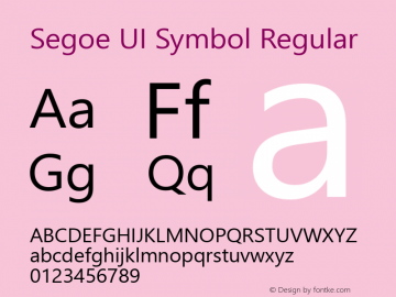 Segoe UI Symbol Version 6.22 Font Sample