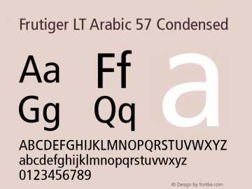 Frutiger LT Arabic 57 Condensed Version 2.00图片样张