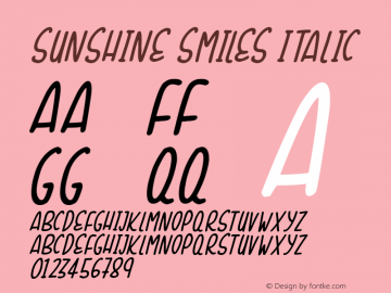 Sunshine Smiles Italic Version 1.00 March 8, 2018, initial release图片样张