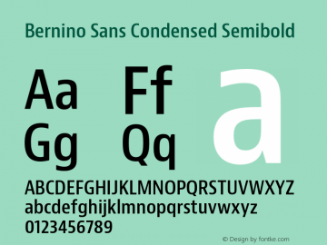 BerninoSans-CondensedSemibold Version 1.001 Font Sample