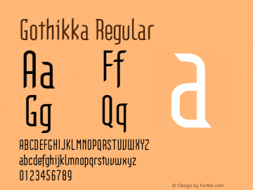 Gothikka Regular September 2008 Font Sample