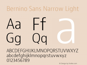 BerninoSans-NarrowLight Version 1.001图片样张