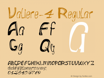 Valiere-4 Version 2.05 Font Sample