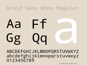 Droid Sans Mono Version 1.00 build 113 Font Sample