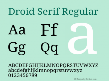 Droid Serif Version 1.03 Font Sample
