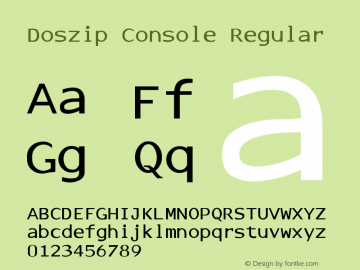 Doszip Console Version 1.01 Font Sample