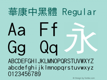 華康中黑體 1 July., 2000: Unicode Version 2.00 Font Sample