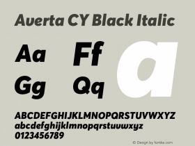 AvertaCY-BlackItalic Version 1.008 Font Sample