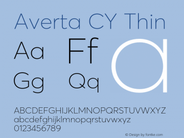 AvertaCY-Thin Version 1.008 Font Sample