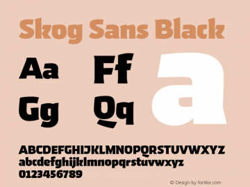 SkogSans-Black Version 1.000 Font Sample